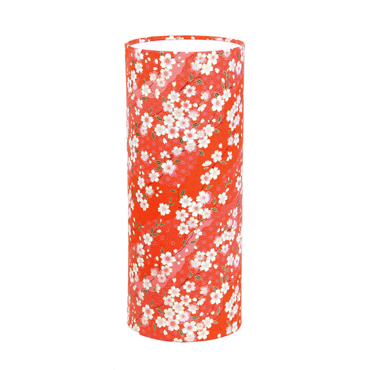 Lampe Japonaise à Poser - Fleurs de Cerisiers - Orange Rouge - M385
