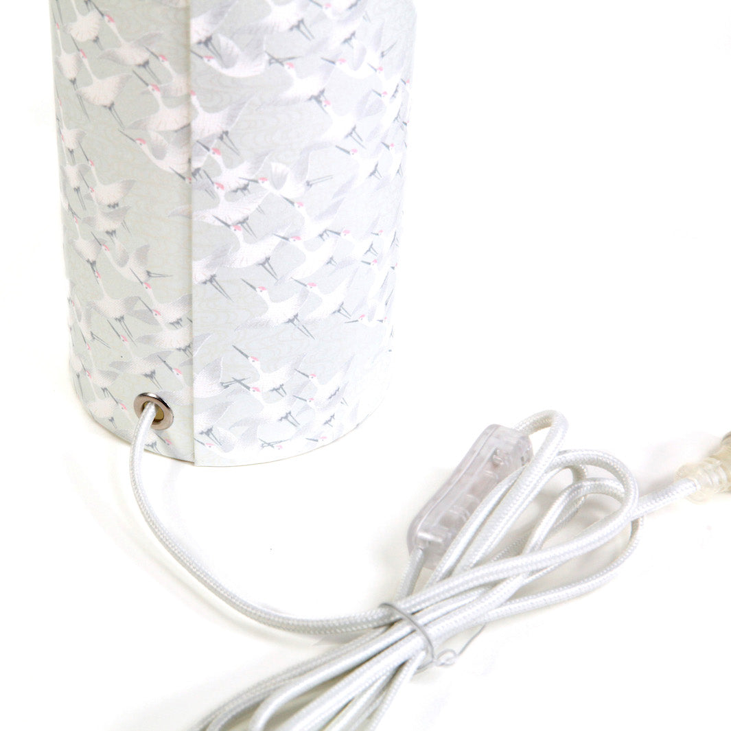 Lampe Japonaise à Poser - Grue - Gris Clair Nacré - M387