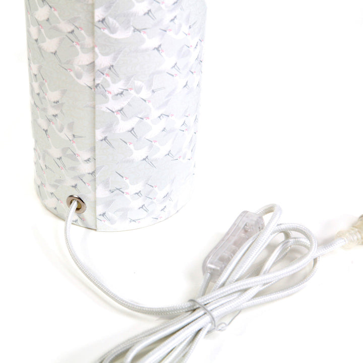 Lampe Japonaise à Poser - Grue - Gris Clair Nacré - M387