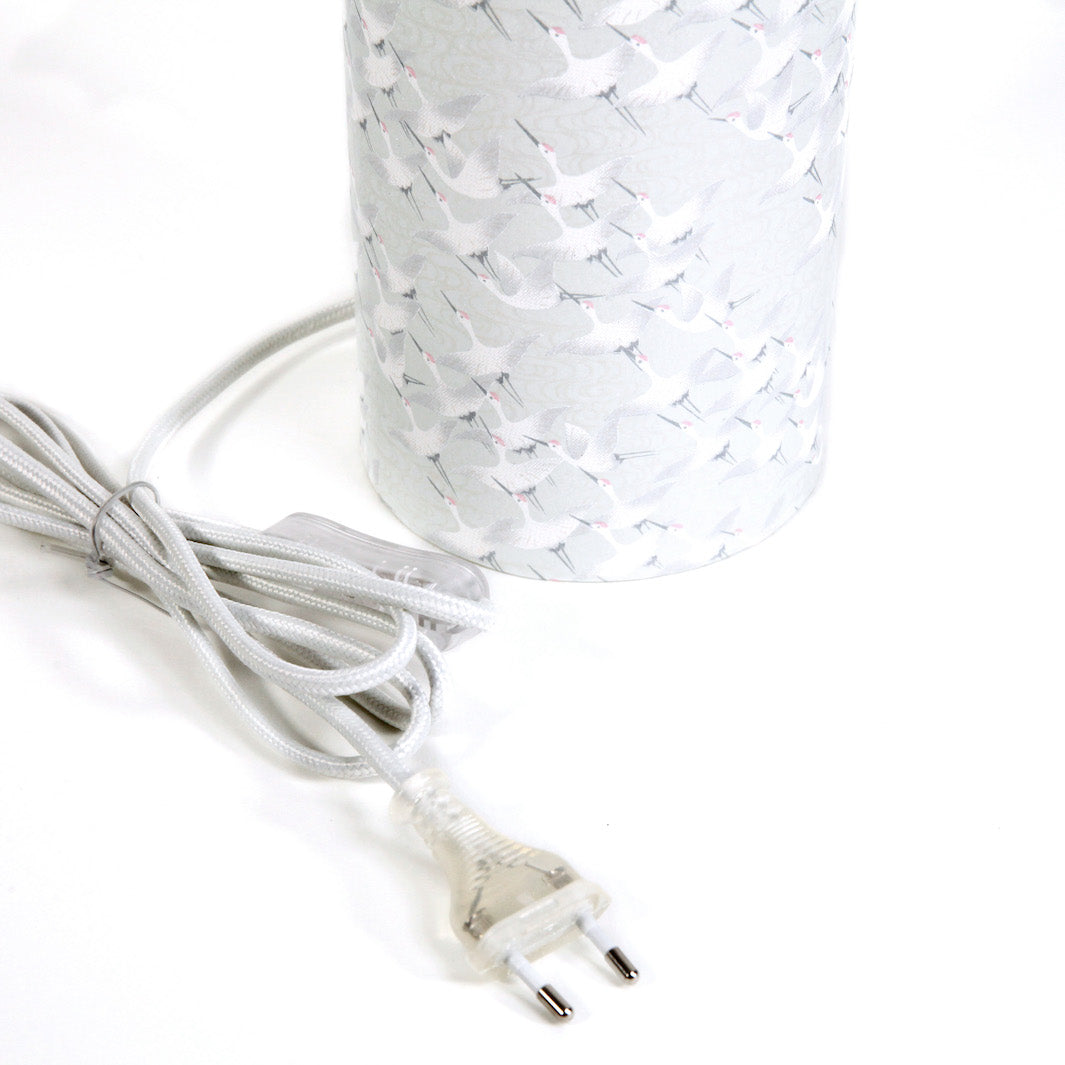 Lampe Japonaise à Poser - Grue - Gris Clair Nacré - M387