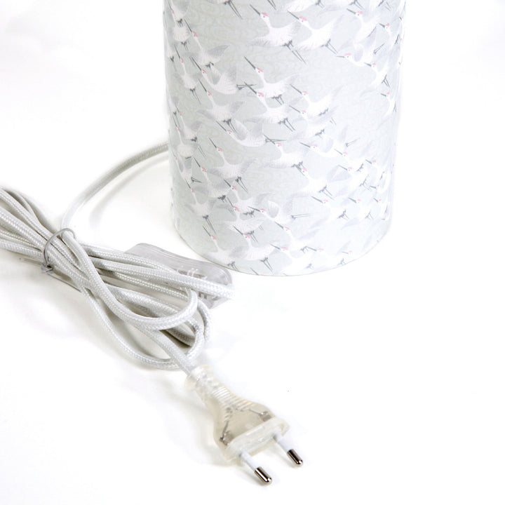 Lampe Japonaise à Poser - Grue - Gris Clair Nacré - M387
