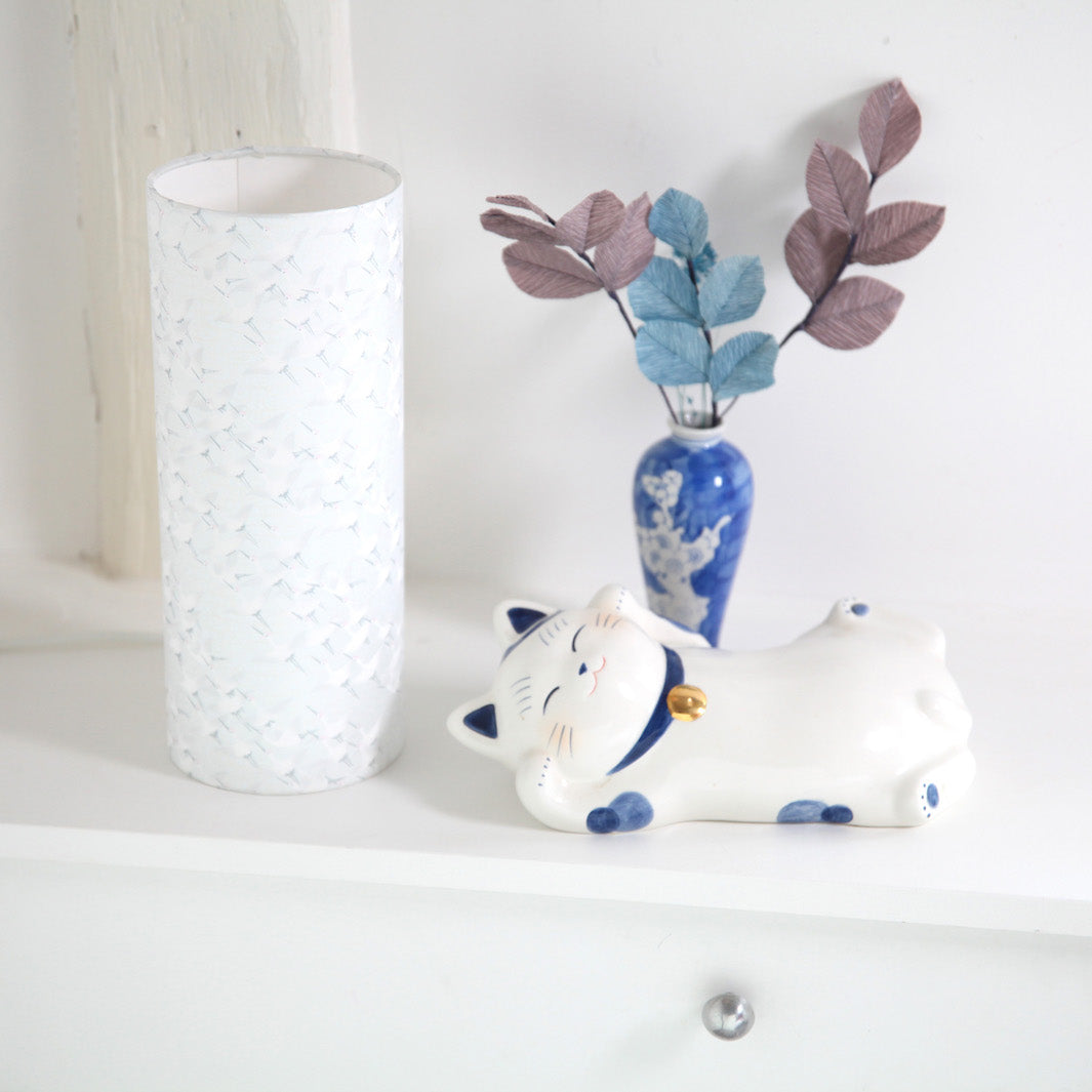 Lampe Japonaise à Poser - Grue - Gris Clair Nacré - M387