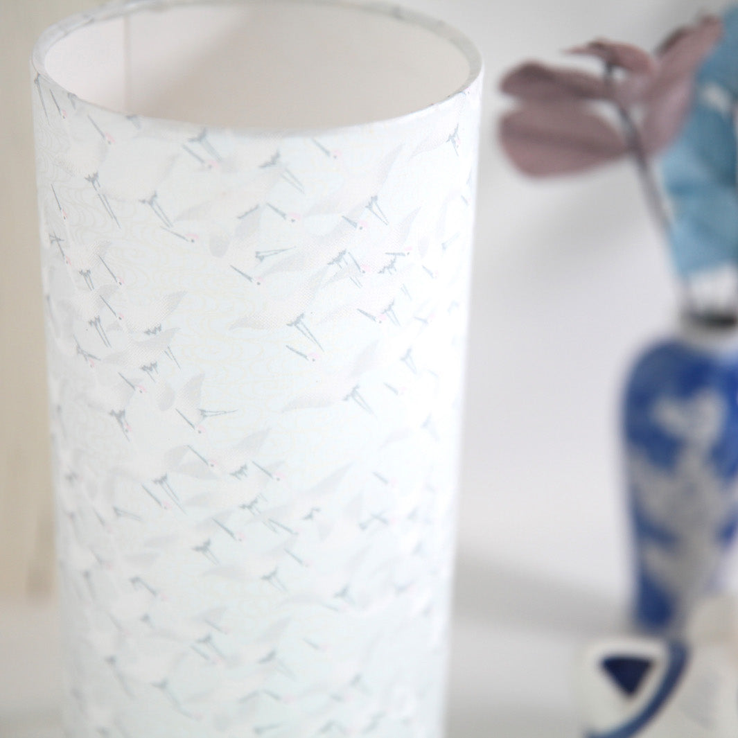 Lampe Japonaise à Poser - Grue - Gris Clair Nacré - M387