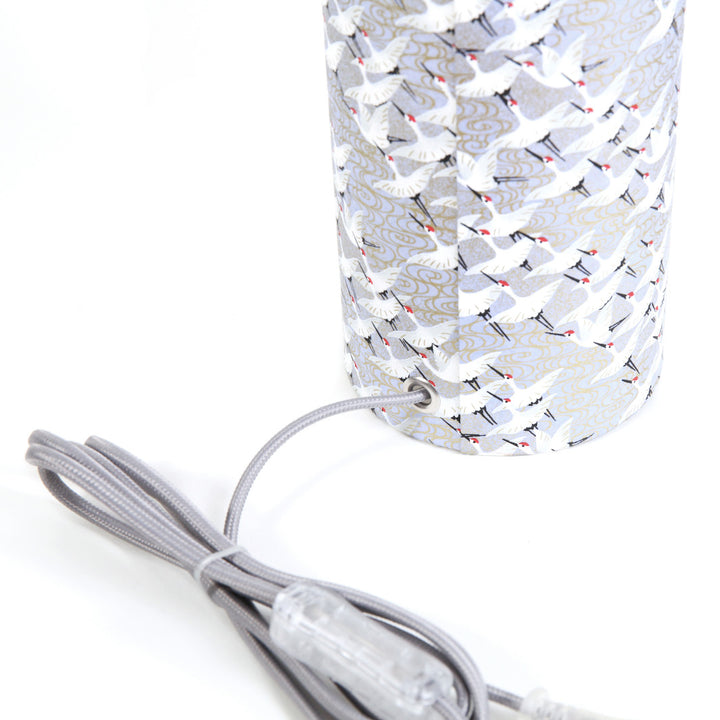 Lampe japonaise à poser - Envolée Grues - Bleu Lavande - M388