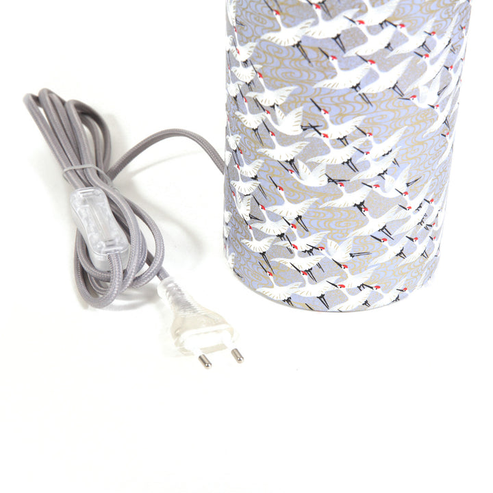 Lampe japonaise à poser - Envolée Grues - Bleu Lavande - M388