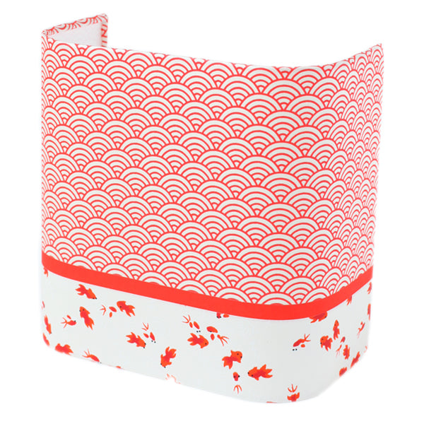 Applique murale japonaise 3 bandes - Vagues rouges, Poissons rouges - M612 et M613