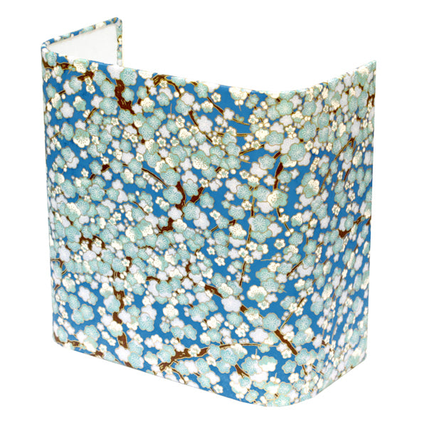 Applique murale japonaise - Fleurs de pruniers bleues et vert d'eau sur fond bleu - M448