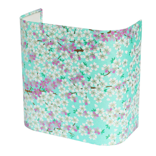 Papier Japonais - Fleurs de Cerisier - Vert Menthe, Violet Mauve et Blanc - M579