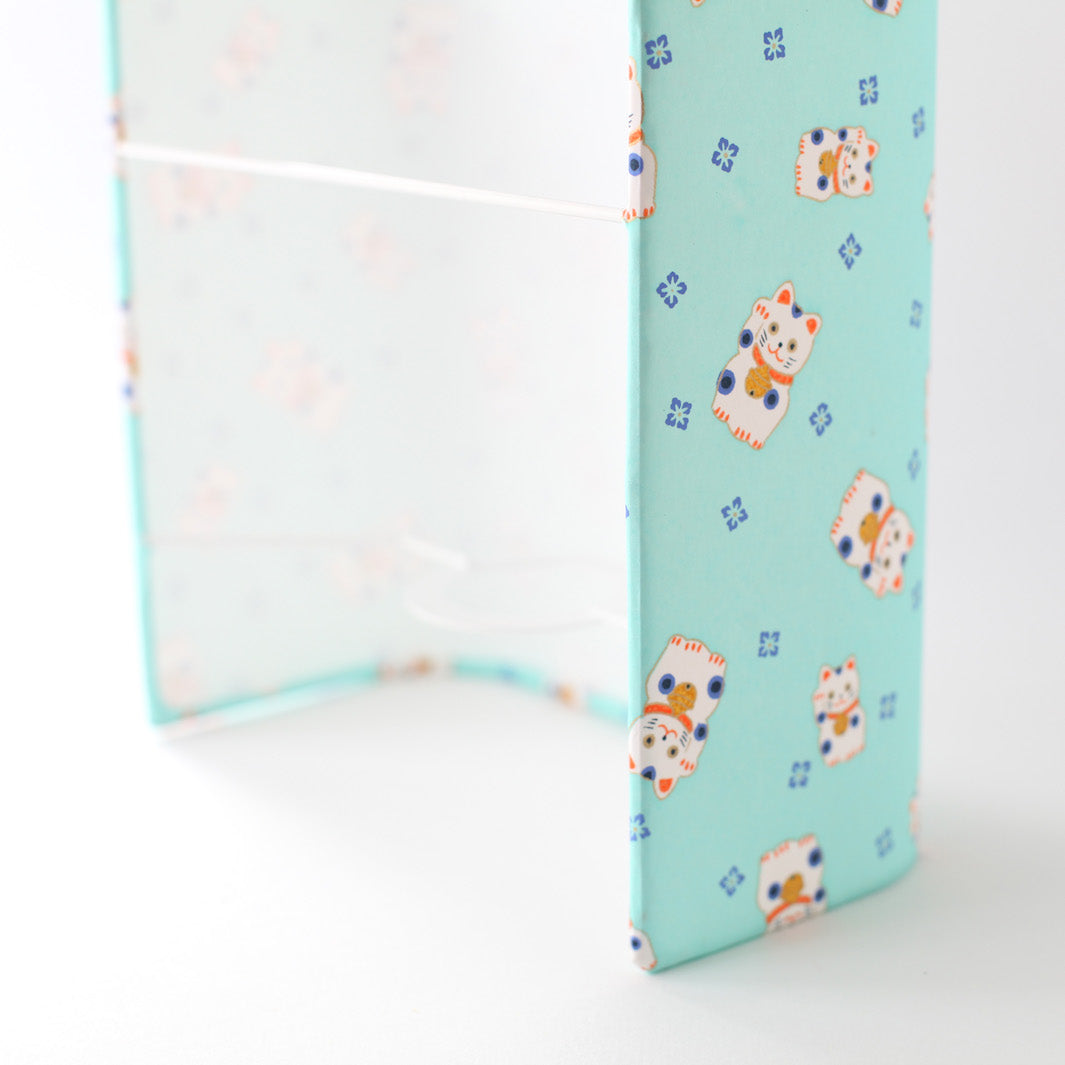 Applique murale japonaise - Maneki Neko - Menthe, Orange et Bleu Violet - M838