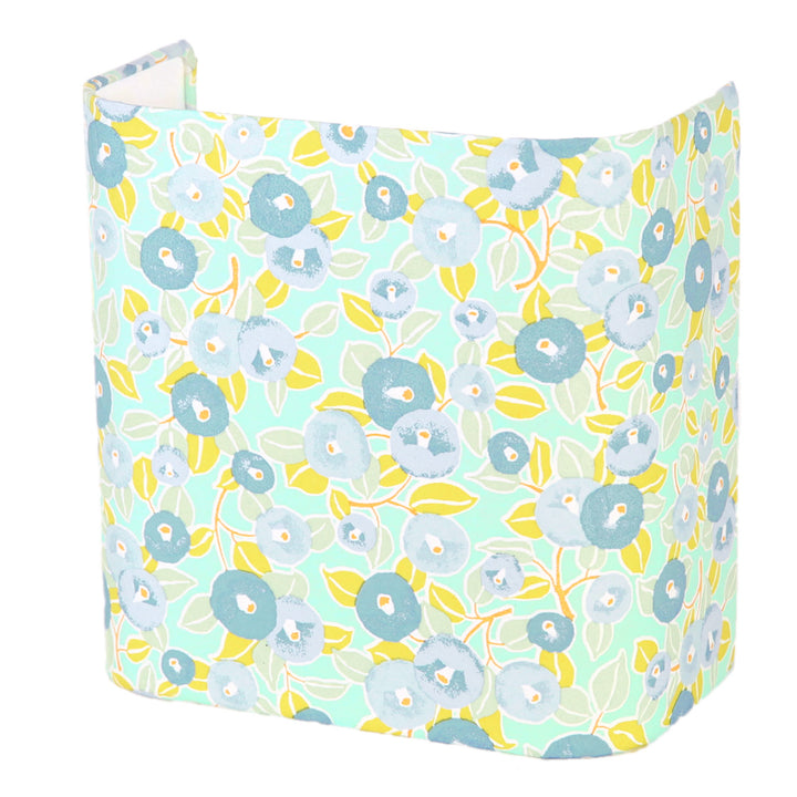 Papier Japonais - Camélias - Vert d'Eau et Anis, Bleu Gris et Jaune Moutarde - M806