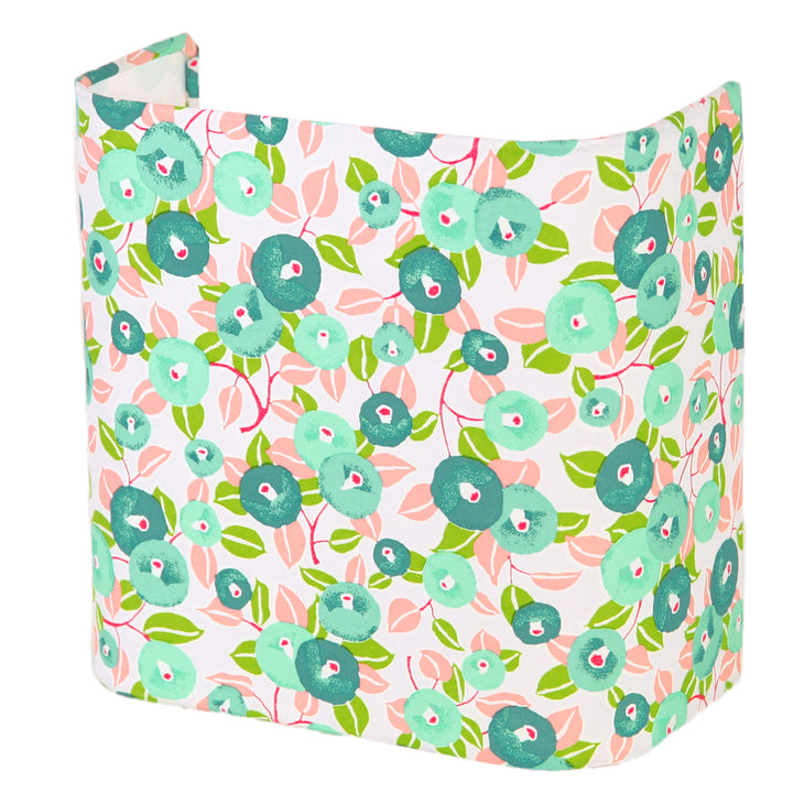 Papier Japonais - Camélias - Rose Pâle, Bleu Canard, Vert d'Eau et Feuille- M809