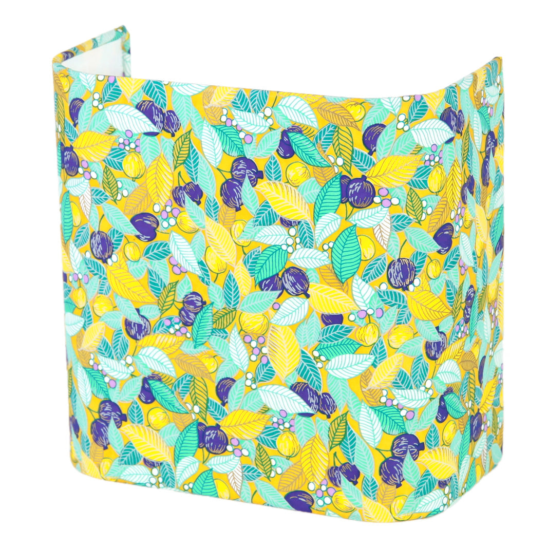 Papier Japonais - Feuilles, Baies et Fruits - Jaune, Bleu Turquoise et Violet - M853