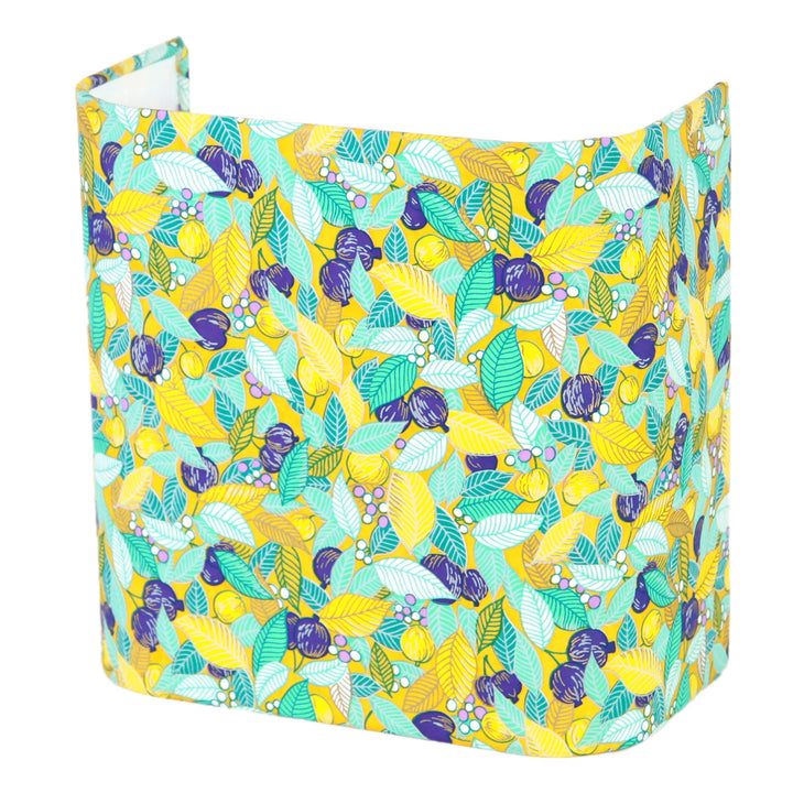 Papier Japonais - Feuilles, Baies et Fruits - Jaune, Bleu Turquoise et Violet - M853