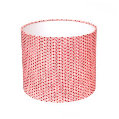 Abat jour cylindre Papier japonais - Petit - Petit asanoha rouge - M165