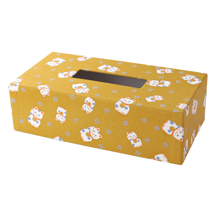 Boîte à mouchoirs - Maneki Neko - Moutarde, Lilas et Corail - M845