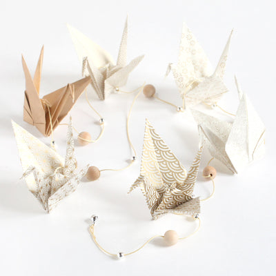 Kit guirlande Grues en origami - Doré