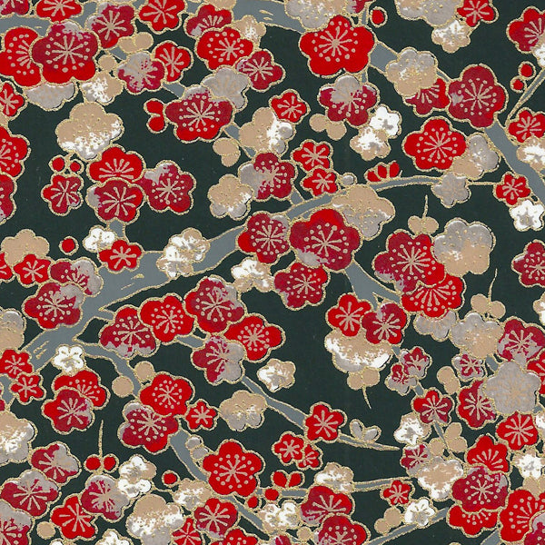 Boîte à thé - Fleurs de prunier - Rouge et Noir - M447