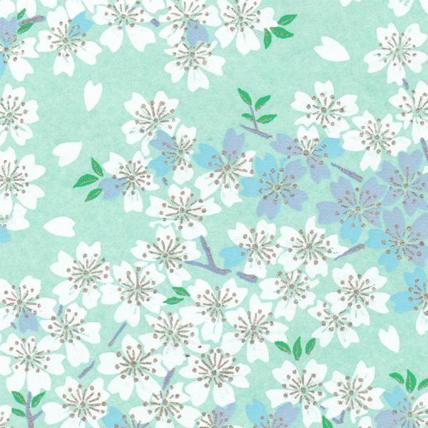 Boîte à Mouchoirs - Fleurs de Cerisier - Vert d'eau, Bleu et Mauve - M626