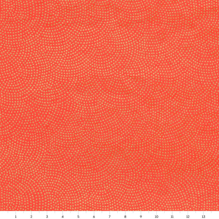 Papier Japonais - Samekomon - Saumon Orangé et Or - M709