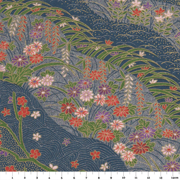 Papier Japonais - Dunes - Bleu et Nacré - M747-Papier japonais-AdelineKlam