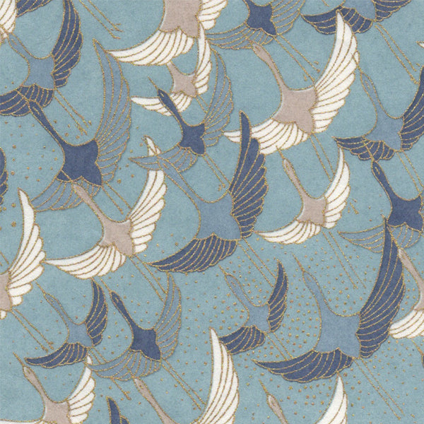 Boite à thé japonaise - Bleu Grues - M752