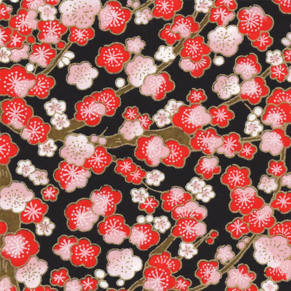 Boîte à thé - Fleurs de pruniers - Rouge et Noir - M764