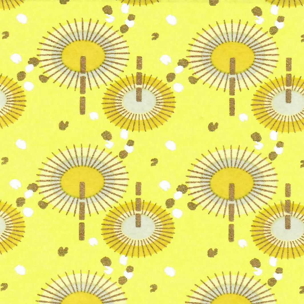 Papier Japonais - Ombrelles - Jaune - M828