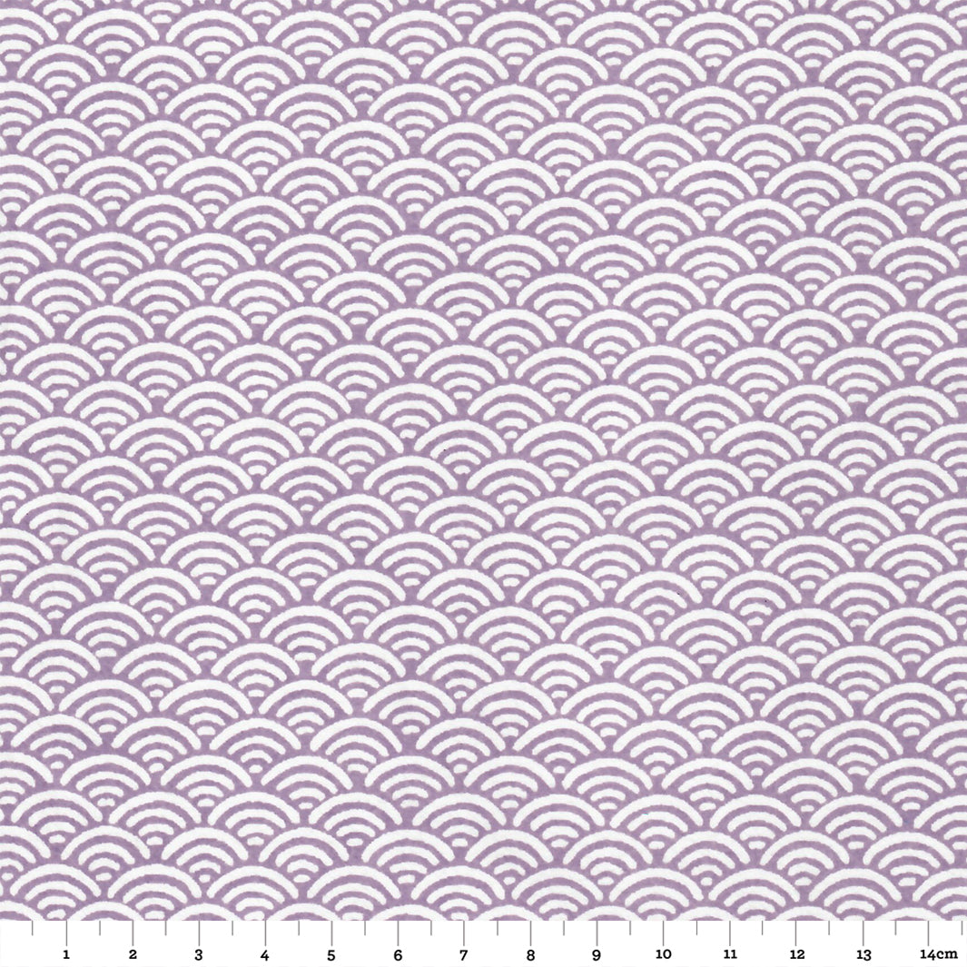 Papier Japonais - Vagues Inversées - Violet Mauve et Blanc - M833