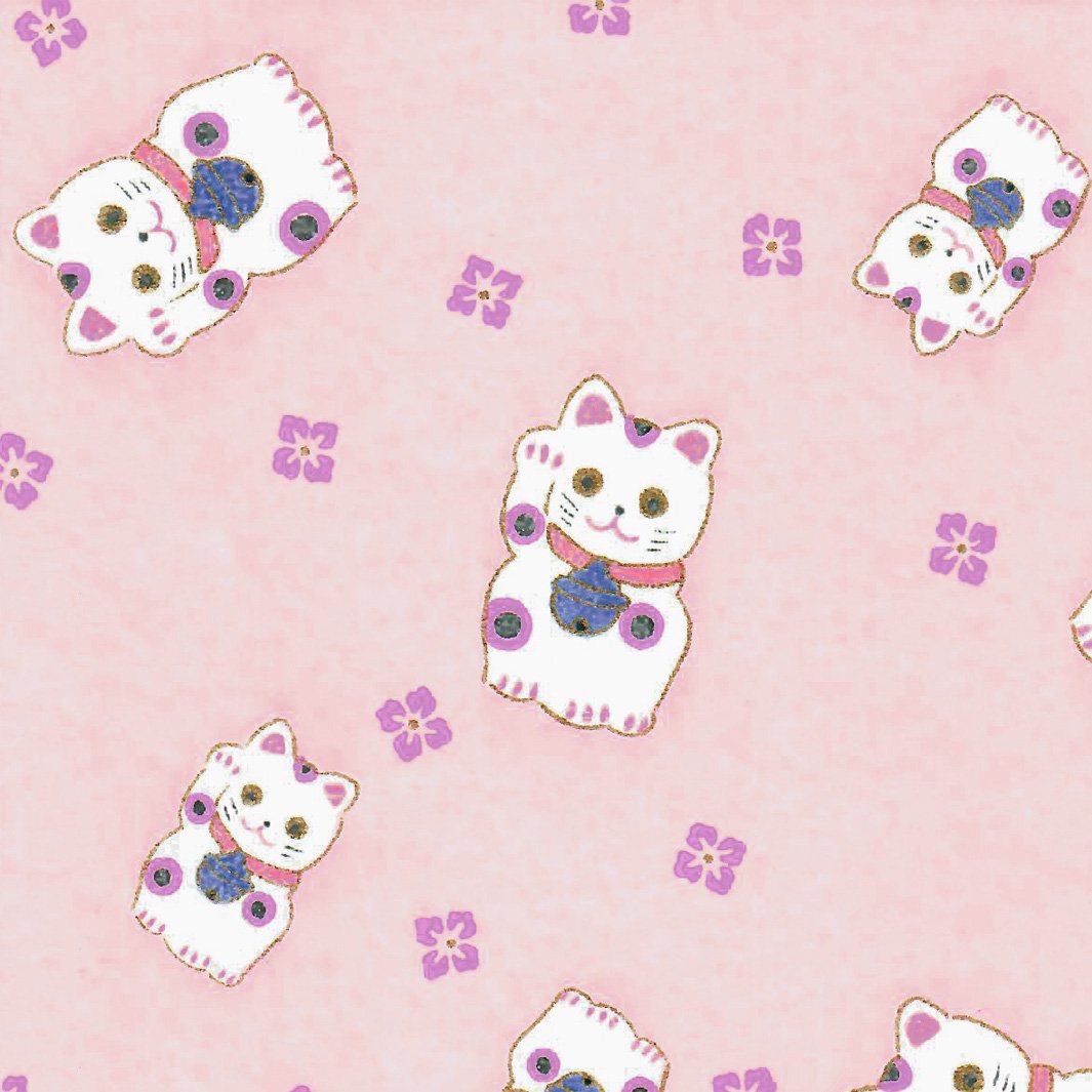 Boîte à Mouchoirs - Maneki Neko - Rose Pâle, Mauve et Bleu Violet - M842