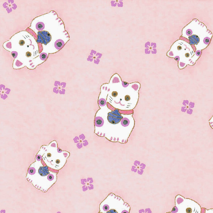 Boîte à Mouchoirs - Maneki Neko - Rose Pâle, Mauve et Bleu Violet - M842