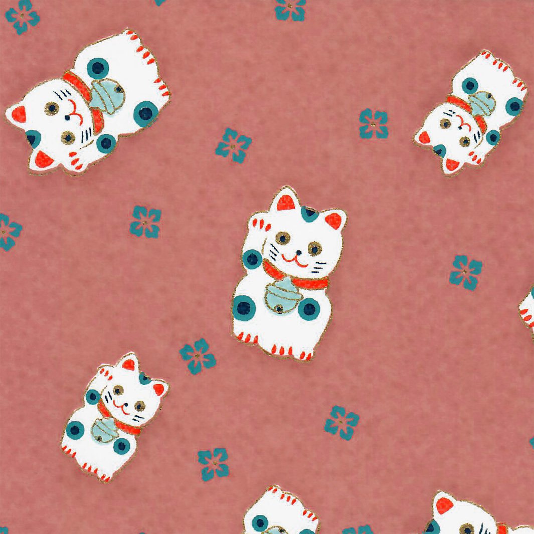 Pot à crayons prisme - Maneki Neko - Lie de vin, Rouge et Bleu Gris - M844