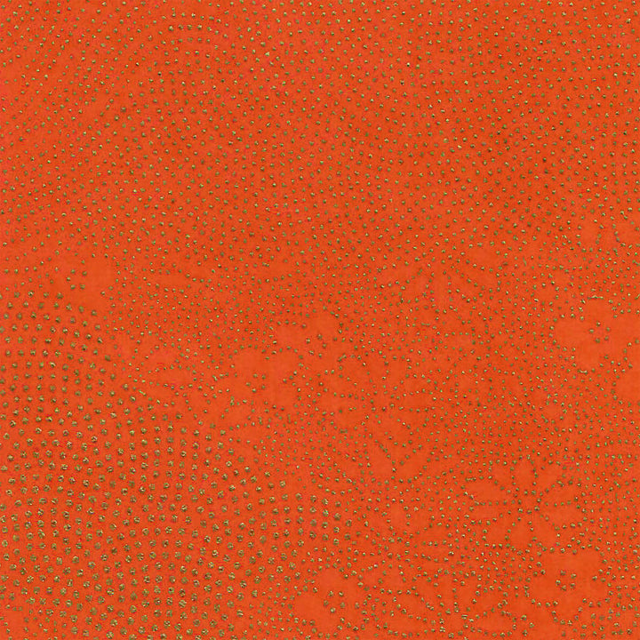 Papier Japonais - Paysage en Pointillés - Rouge Orange et Or - M846