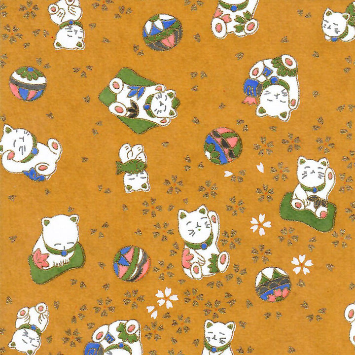 Boîte à Mouchoirs - Figurines de Chats et Balles - Moutarde, Vert, Bleu et Saumon - M849