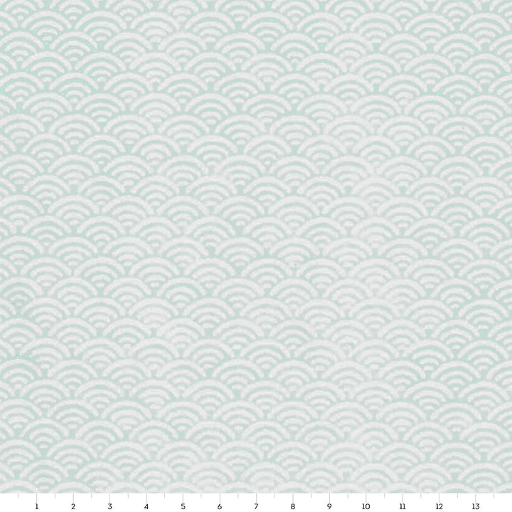 Papier Japonais - Vagues Inversées - Vert d'Eau Gris - M892