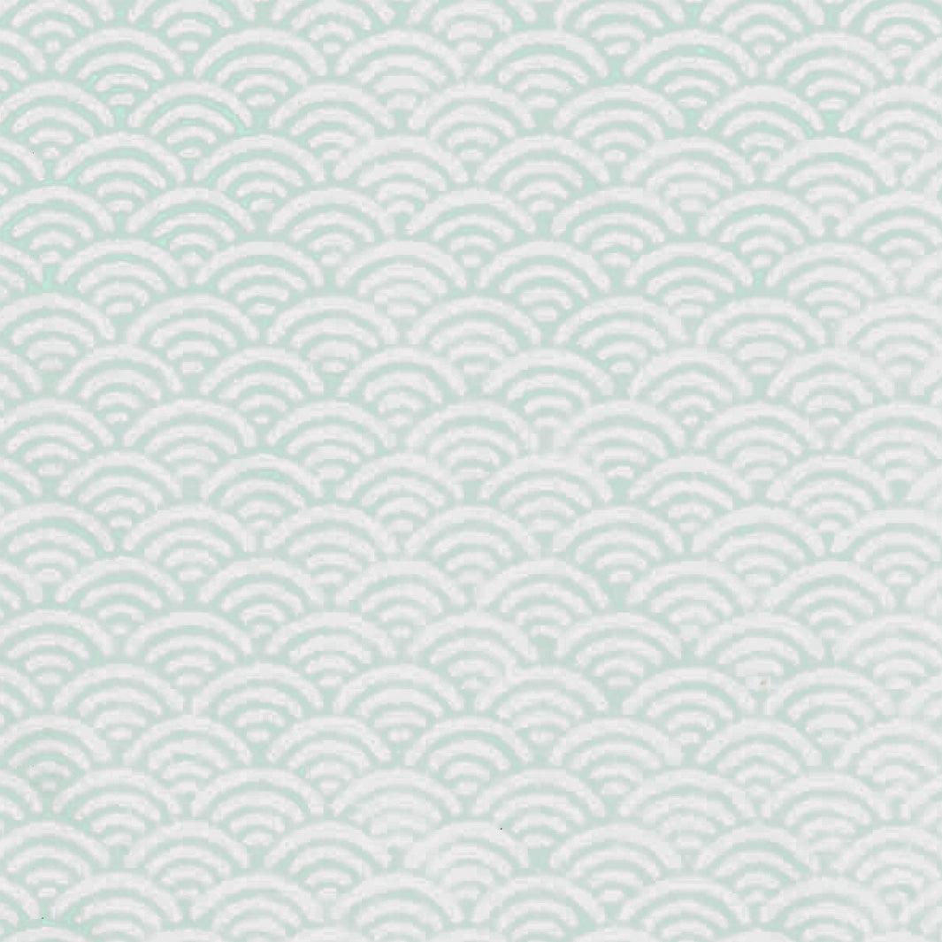 Papier Japonais - Vagues Inversées - Vert d'Eau Gris - M892