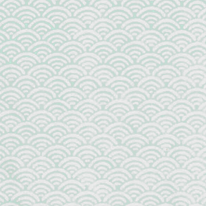 Papier Japonais - Vagues Inversées - Vert d'Eau Gris - M892