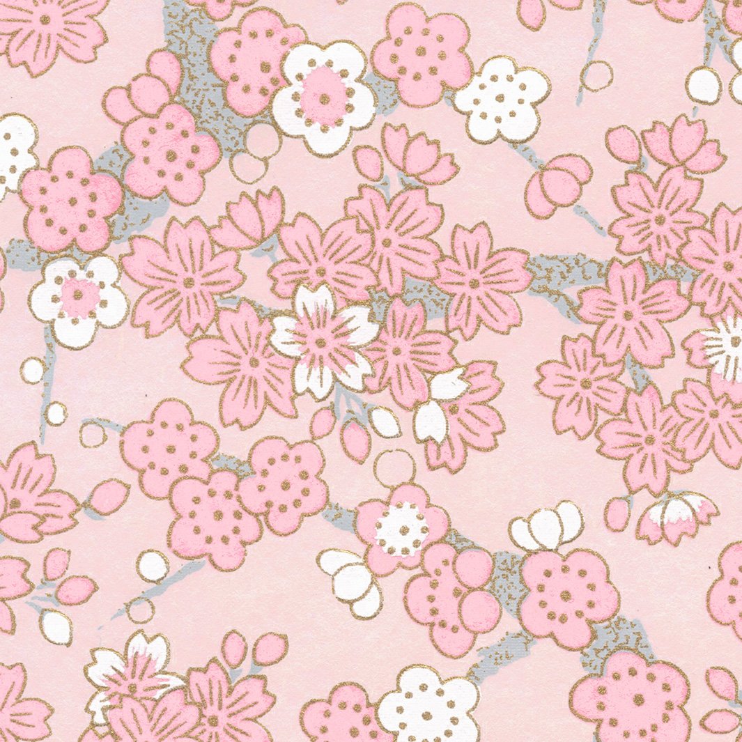 Pot à crayons prisme - Dessin de Fleurs de Cerisier et Prunier - Rose, Rose Poudré et Blanc - M902