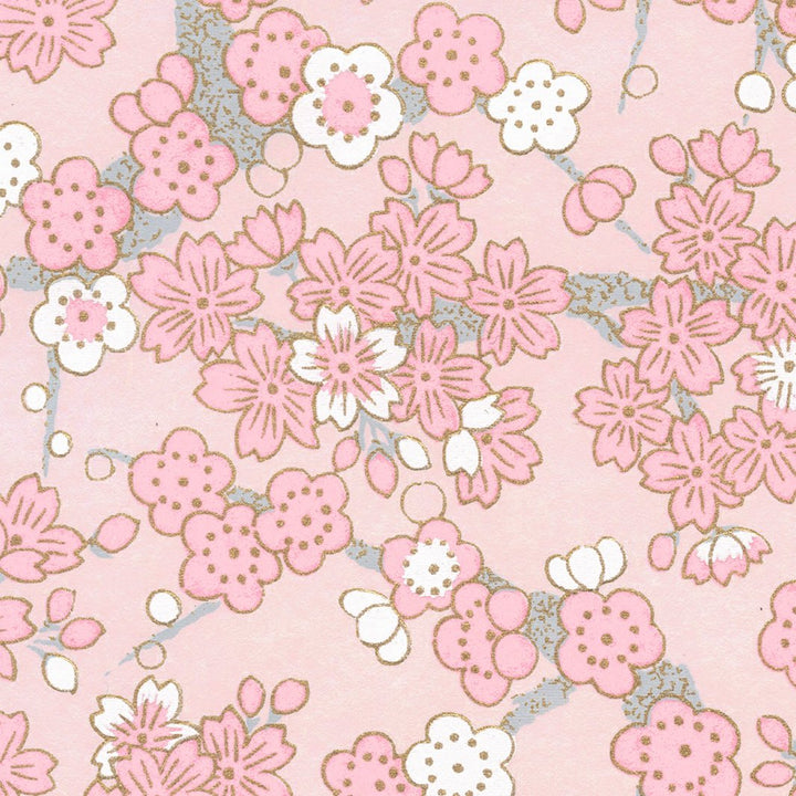 Pot à crayons prisme - Dessin de Fleurs de Cerisier et Prunier - Rose, Rose Poudré et Blanc - M902
