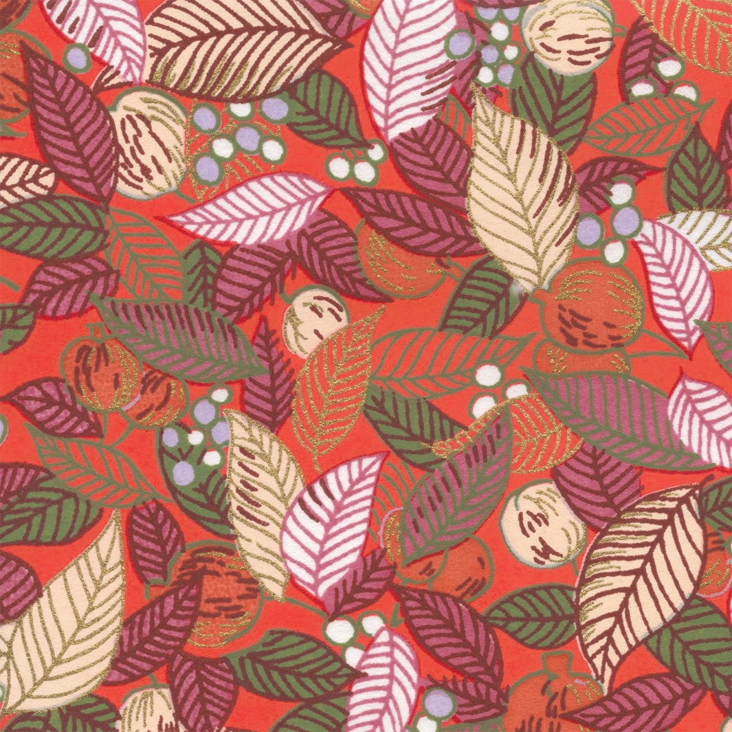 Pot à Crayons Prisme - Feuilles, Baies et Fruits - Rouge, Vert et Lie de Vin - M934