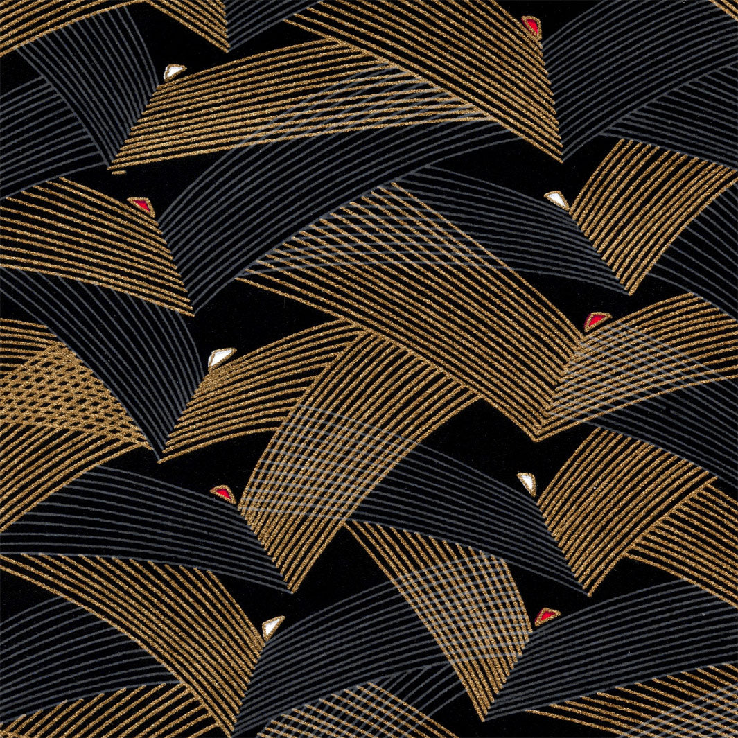 Carnet Papier Japonais - Épines de Pin - Or, Gris Foncé et Noir - M939