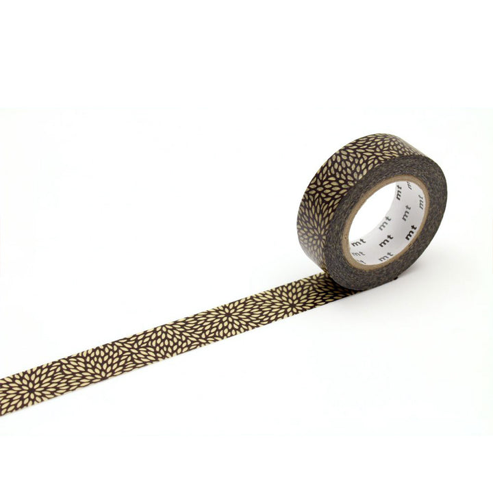 Masking Tape - Pétales de Chrysanthème - Noir et Beige
