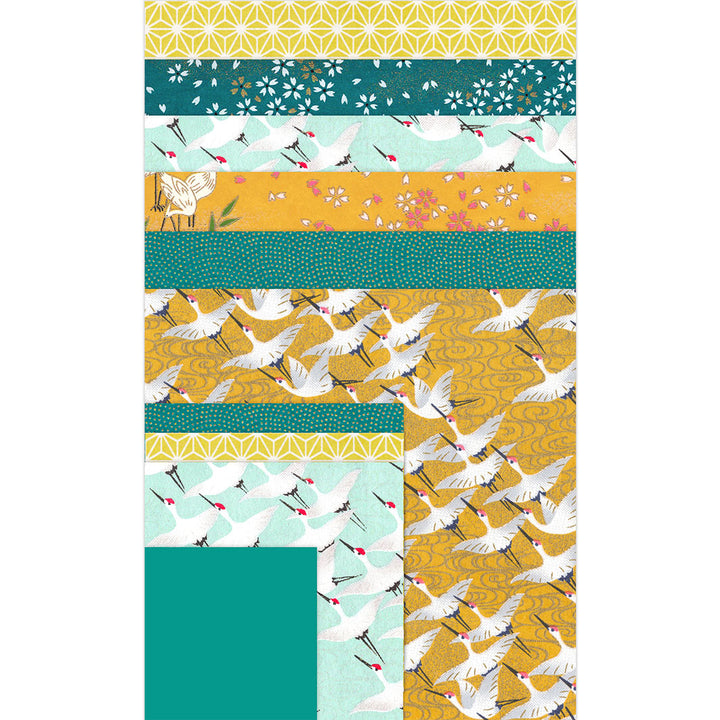 Kit Mobile de Grues - Jaune Moutarde, Vert d'Eau et Bleu Canard - Mimosa