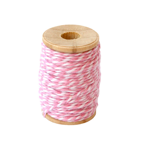 Fil en coton rose et blanc