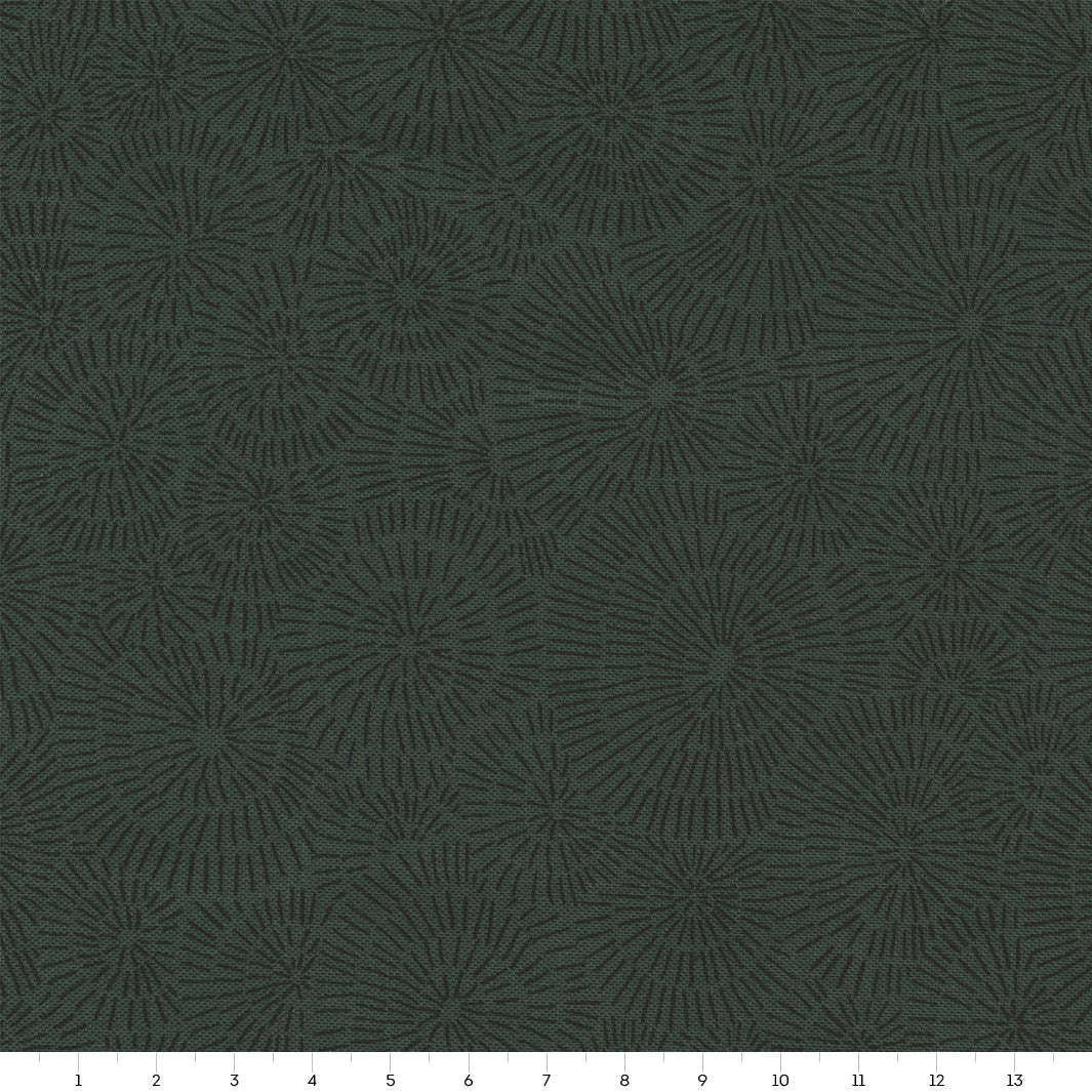 Tissu Japonais - Rosaces - Vert Foncé - T416
