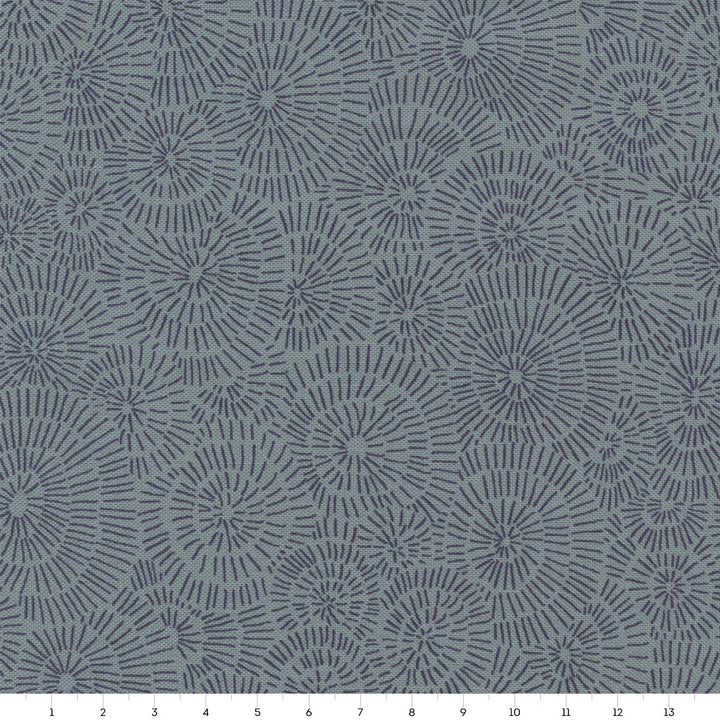 Tissu Japonais - Rosaces - Gris - T438
