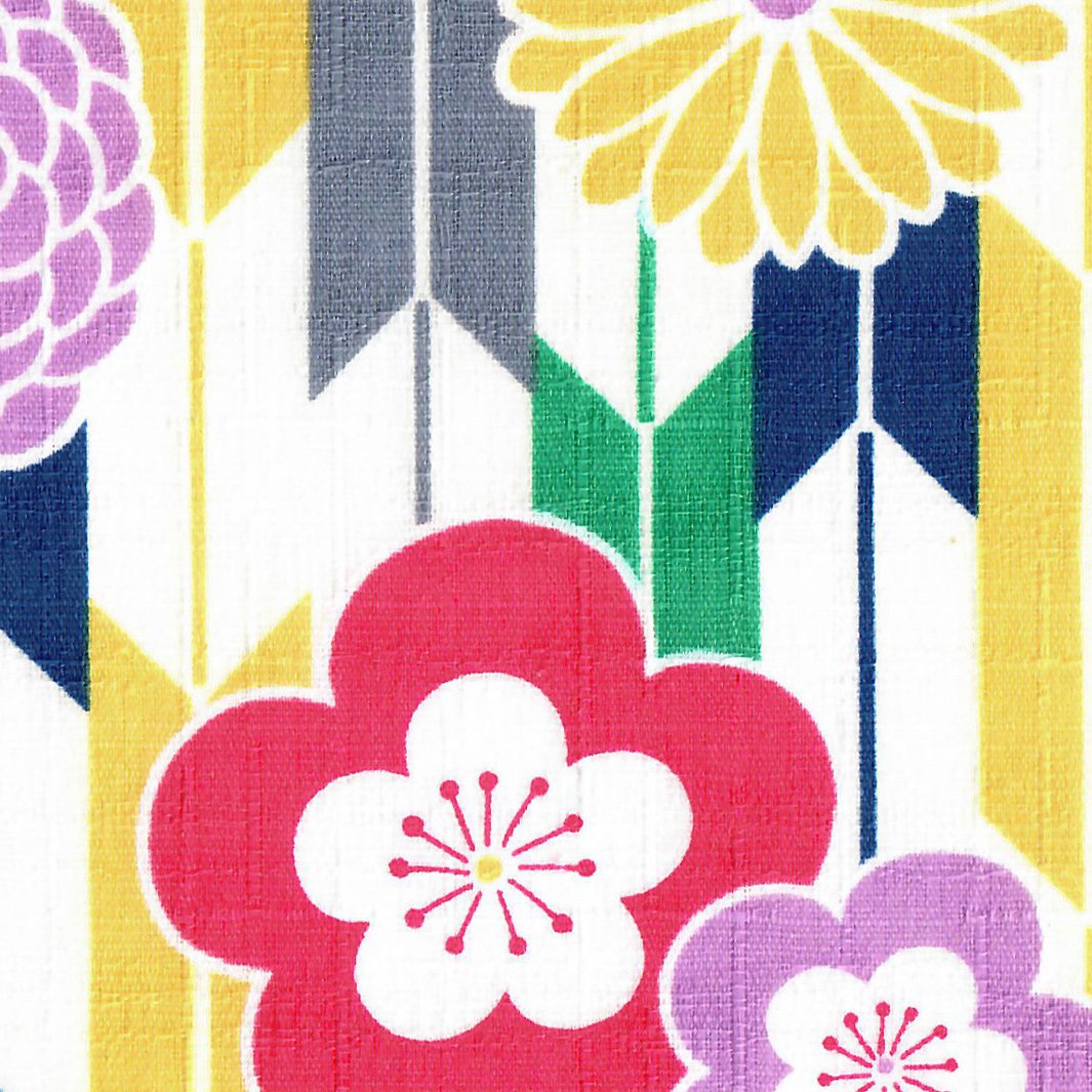 Trousse avec Fond en Tissus Japonais - Motifs Variés Graphiques - Multicolore
