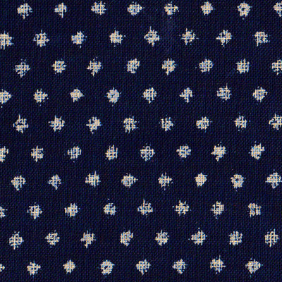 Tissu japonais Pois blanc fond bleu - T080