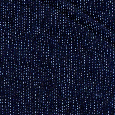 Tissu japonais Lignes pointillés blanc fond bleu - T082