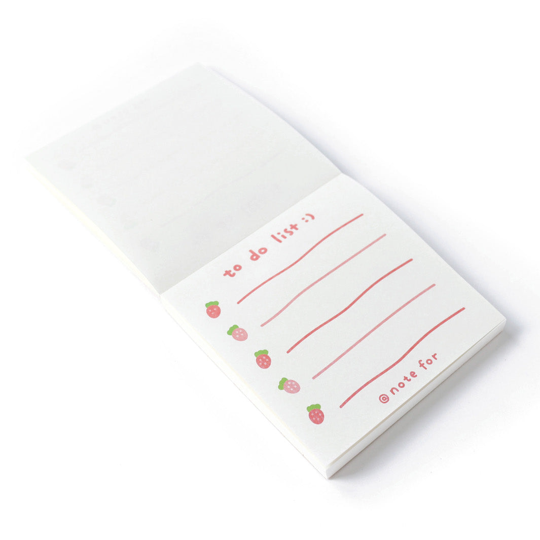 Bloc-Notes - 100 Feuilles, Liste de Choses à Faire - Fraises, Rose