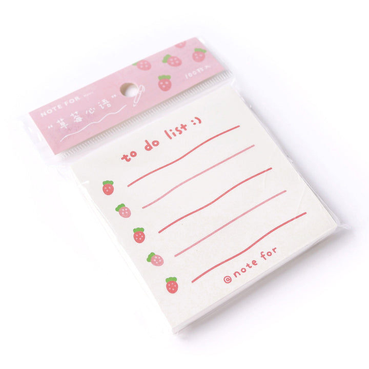 Bloc-Notes - 100 Feuilles, Liste de Choses à Faire - Fraises, Rose